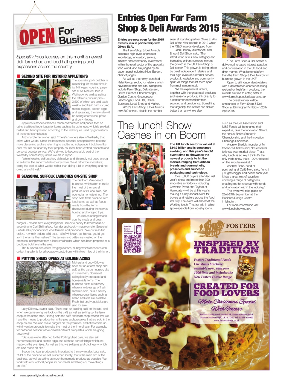Speciality Food Preview Pages
