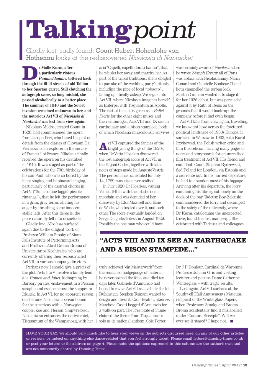 Dancing Times Preview Pages