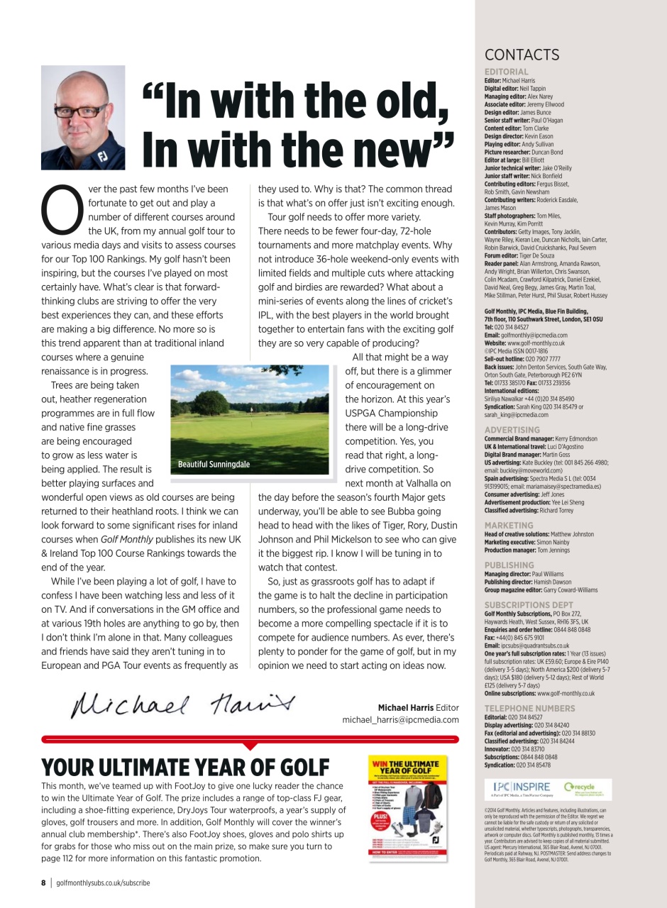 Golf Monthly Preview Pages