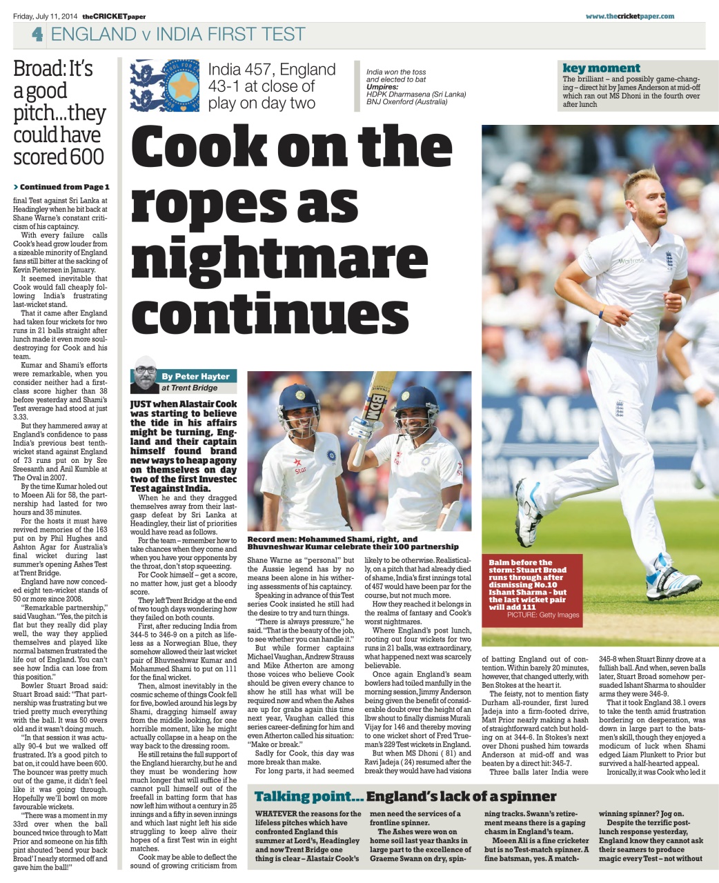 The Cricket Paper Preview Pages