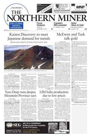 The Northern Miner issue Vol. 100 No. 22