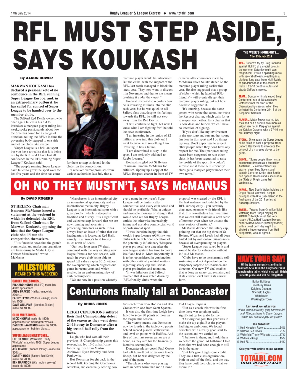 League Express Preview Pages