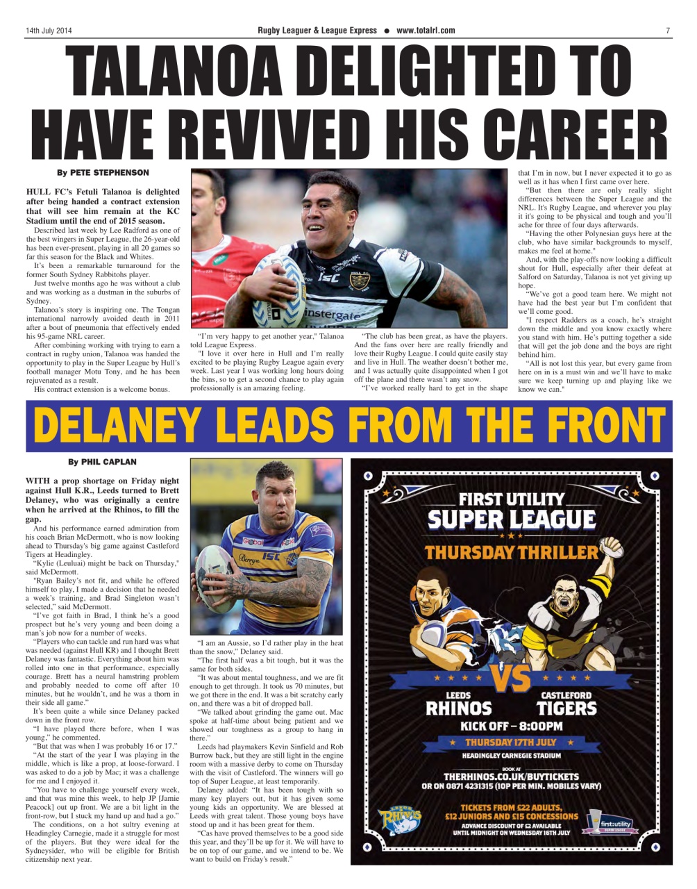 League Express Preview Pages