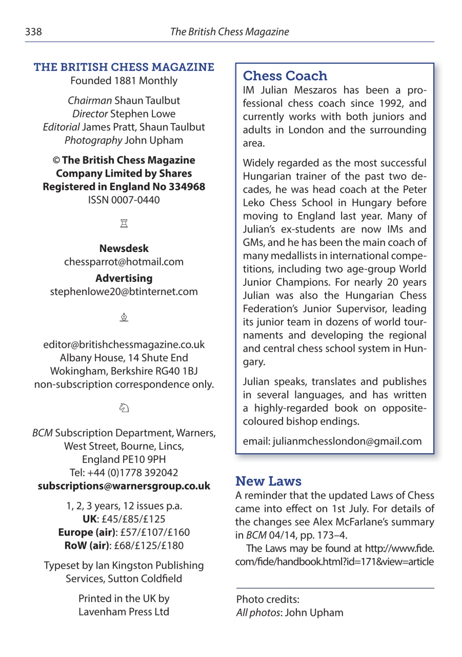British Chess Magazine Preview Pages