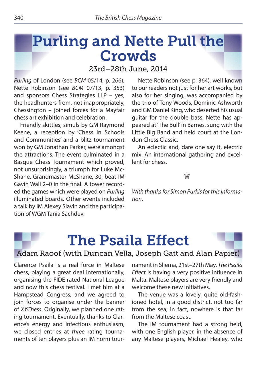 British Chess Magazine Preview Pages