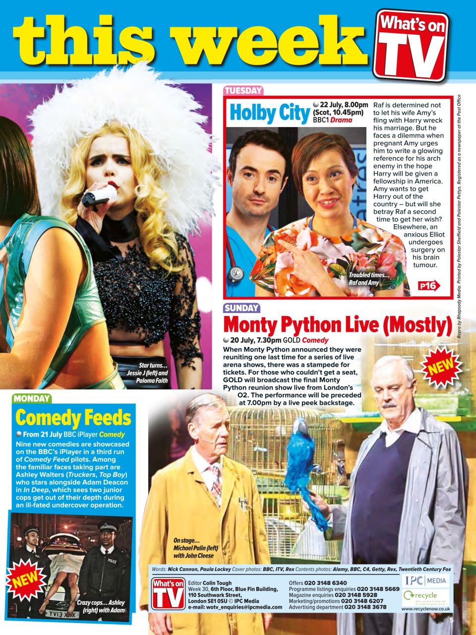 What's on TV Preview Pages