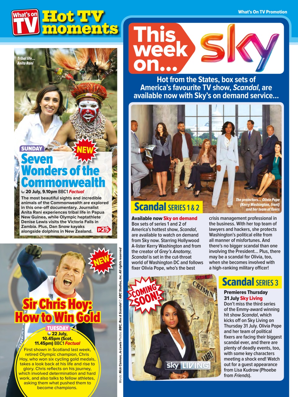 What's on TV Preview Pages