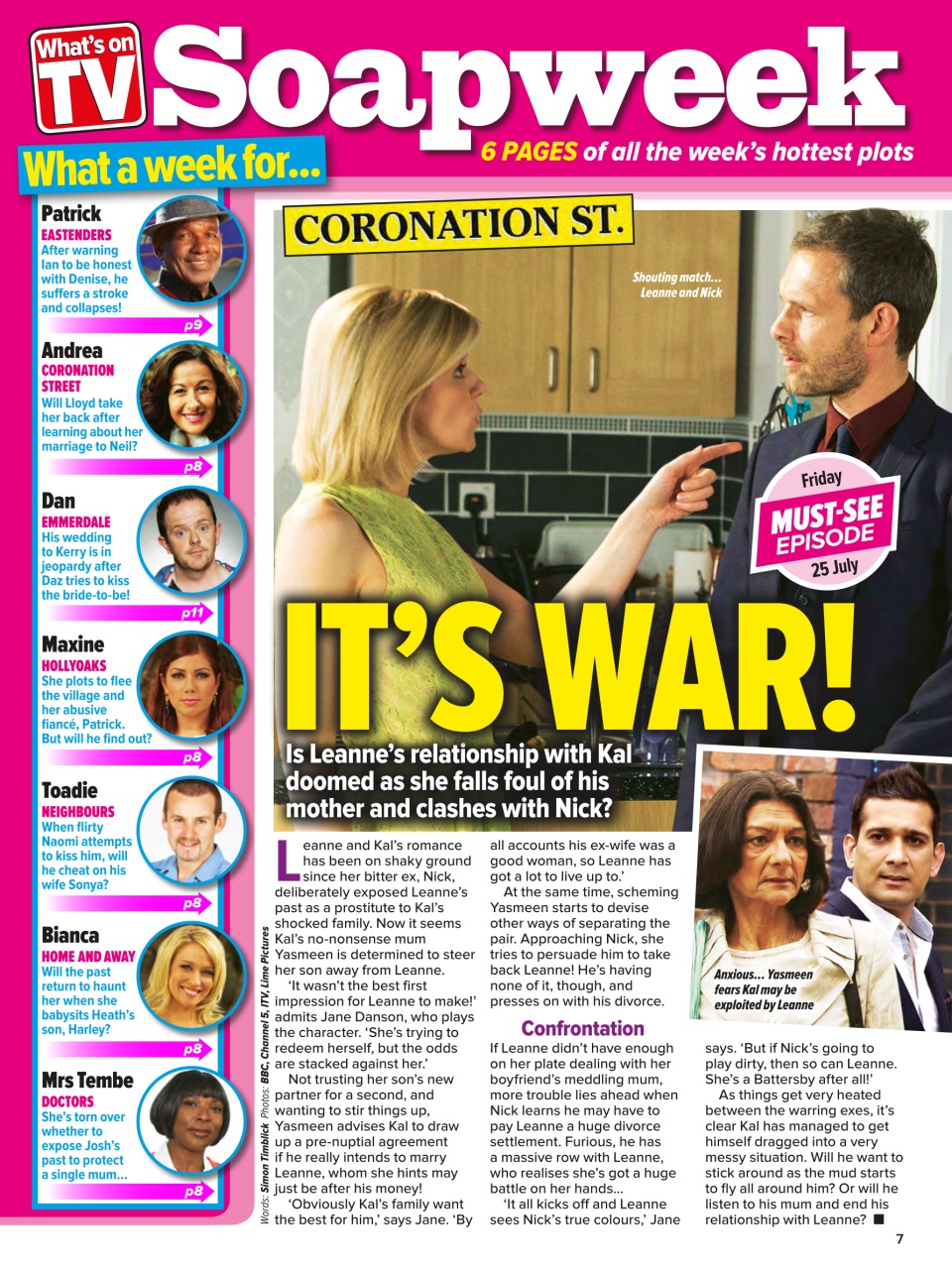 What's on TV Preview Pages