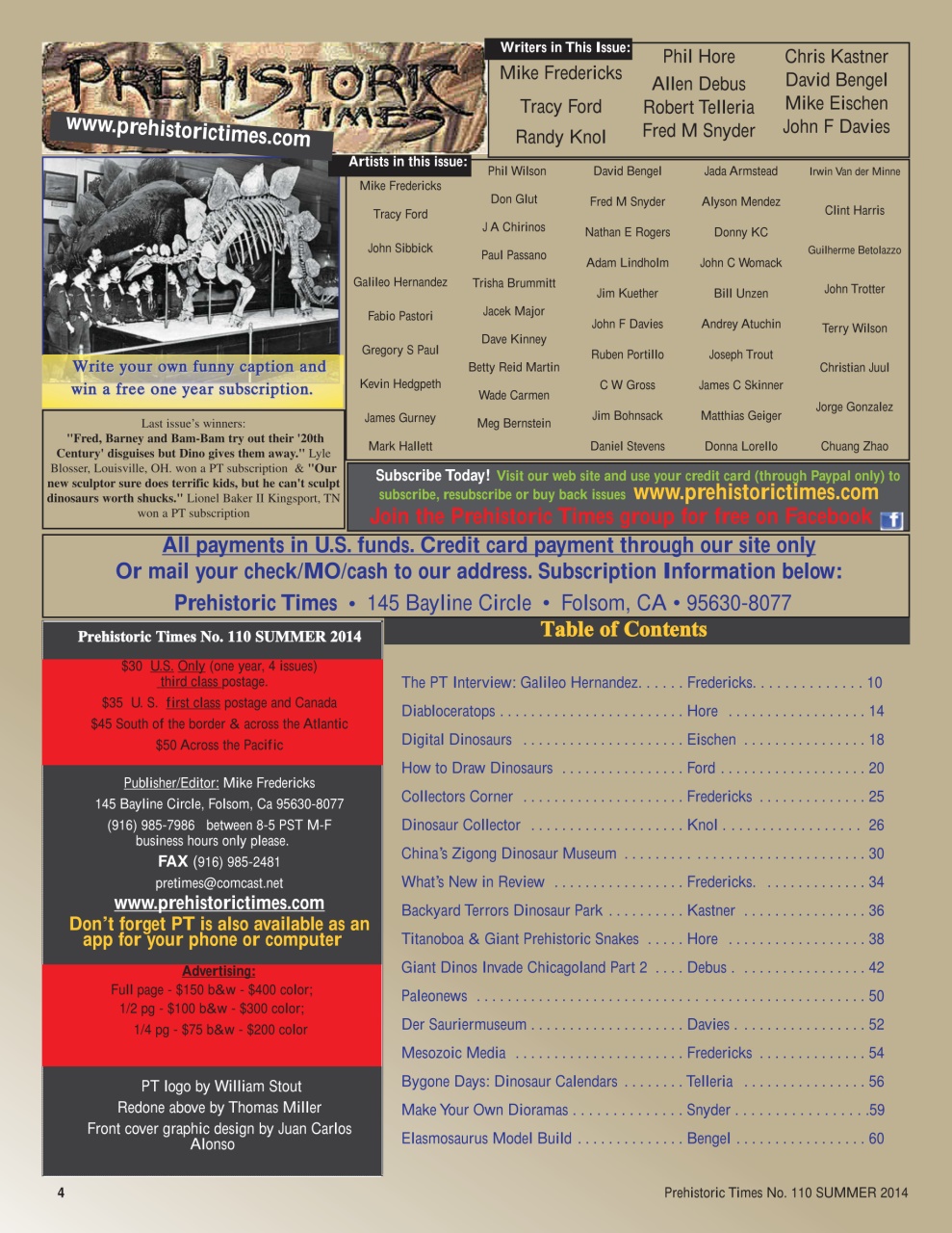 Prehistoric Times Preview Pages