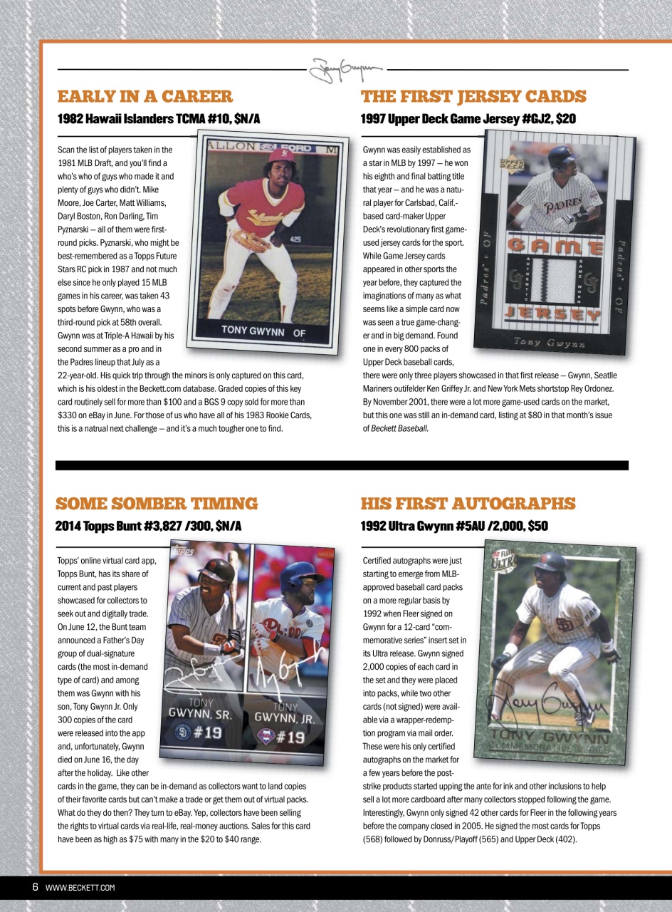 Beckett Baseball Magazine Preview Pages