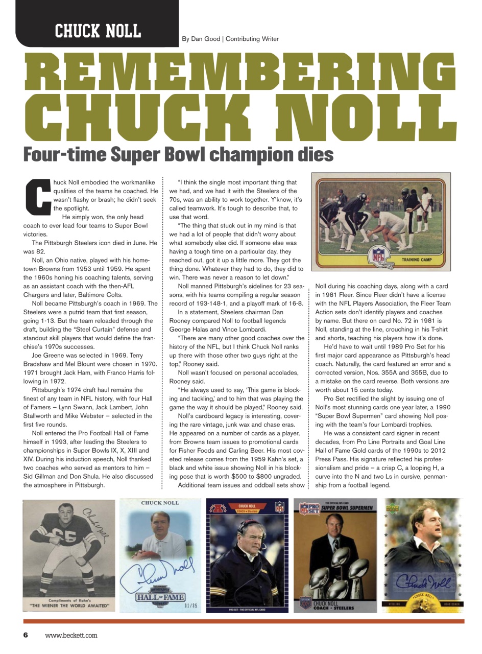 Beckett Football Magazine Preview Pages