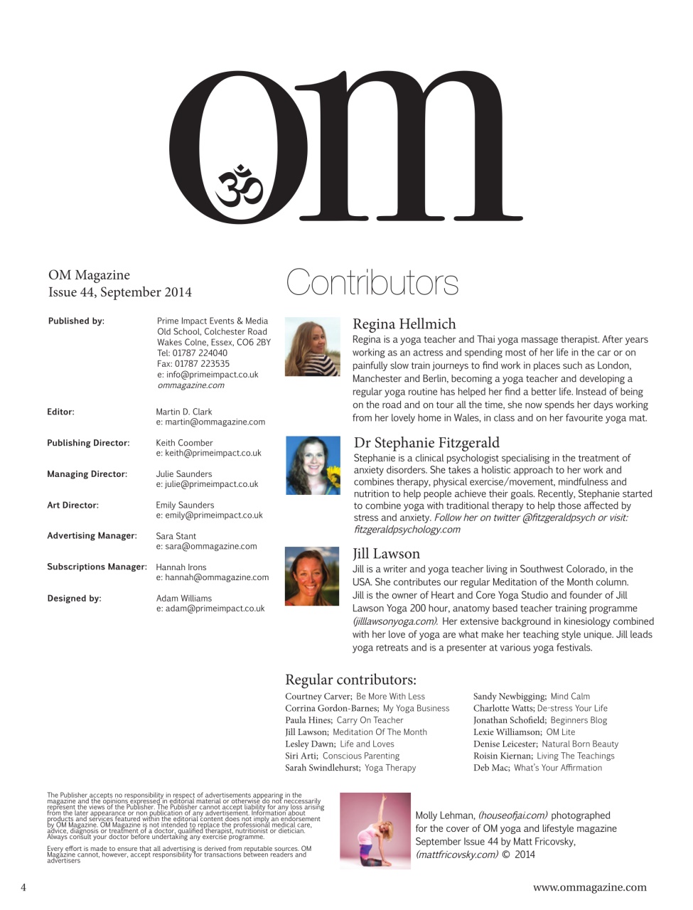 OM Yoga Magazine Preview Pages