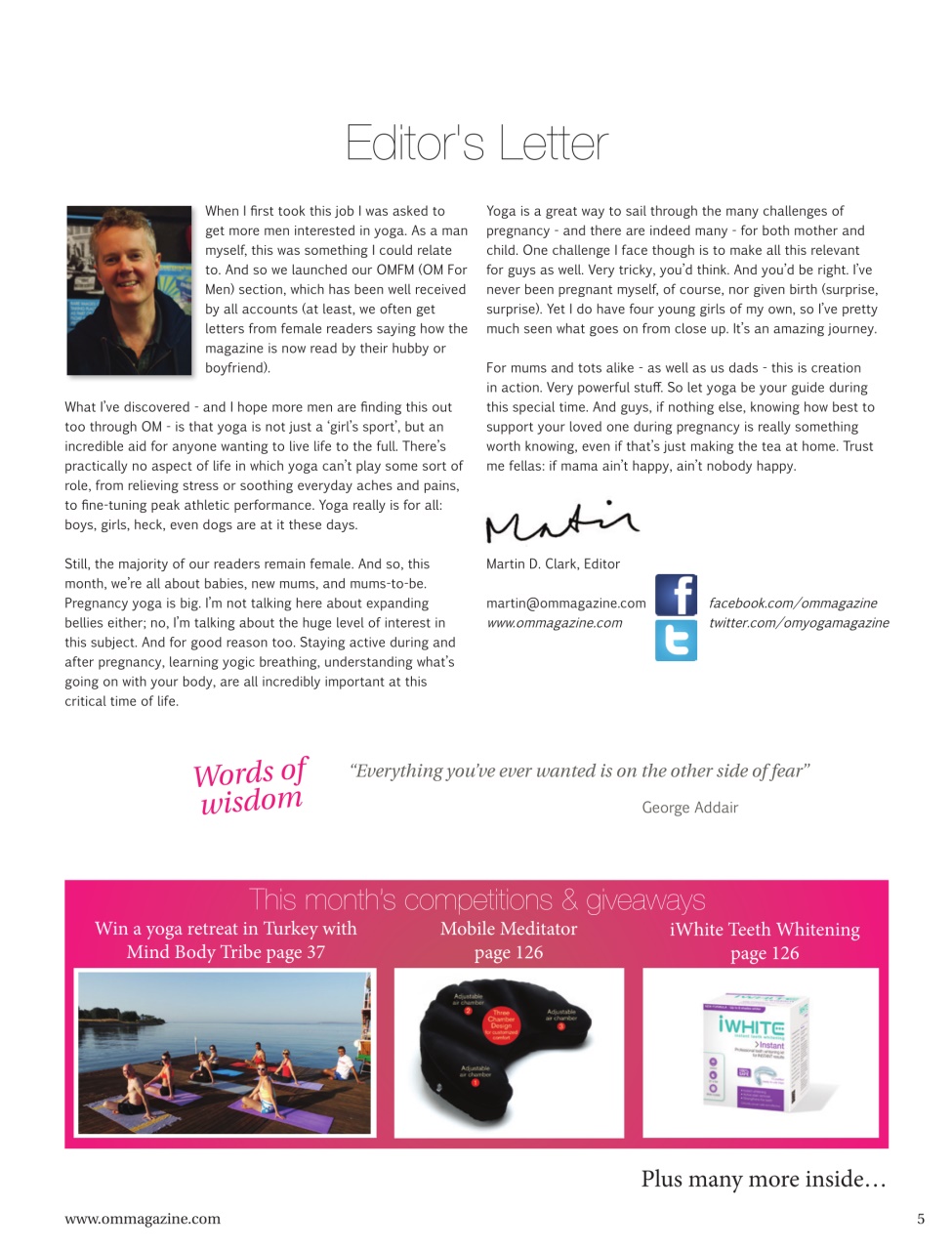 OM Yoga Magazine Preview Pages
