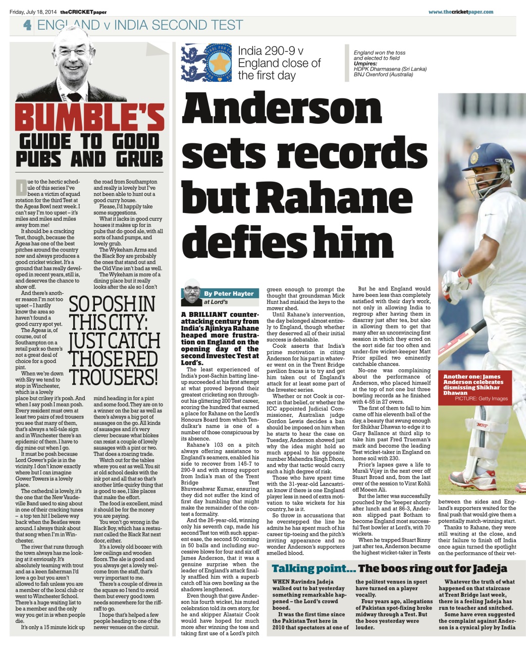 The Cricket Paper Preview Pages
