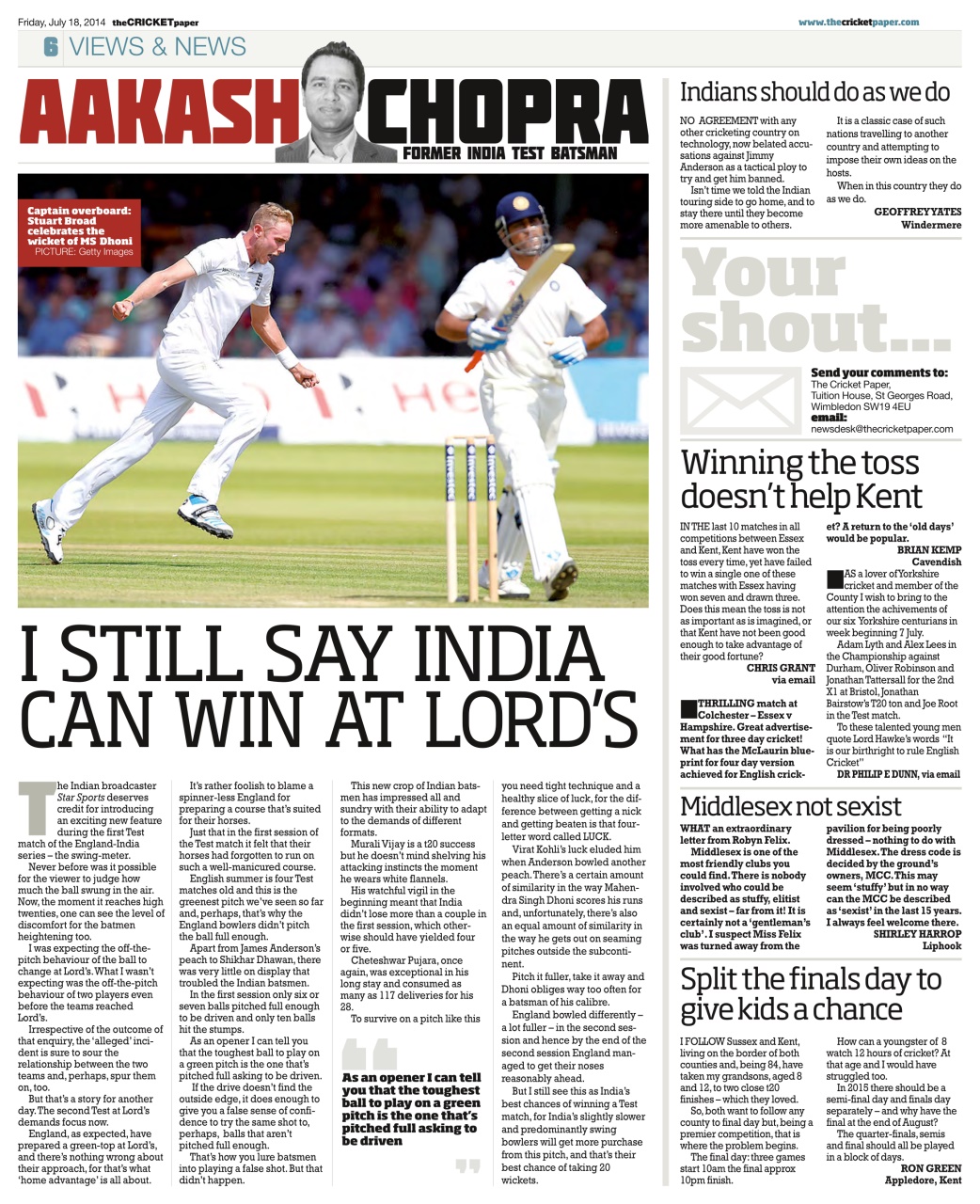 The Cricket Paper Preview Pages