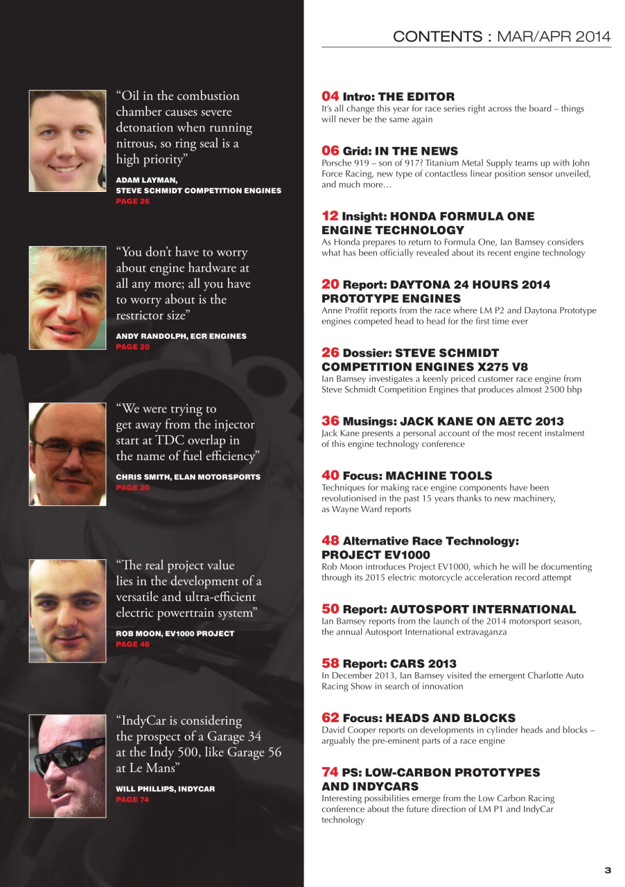 Race Engine Technology Preview Pages