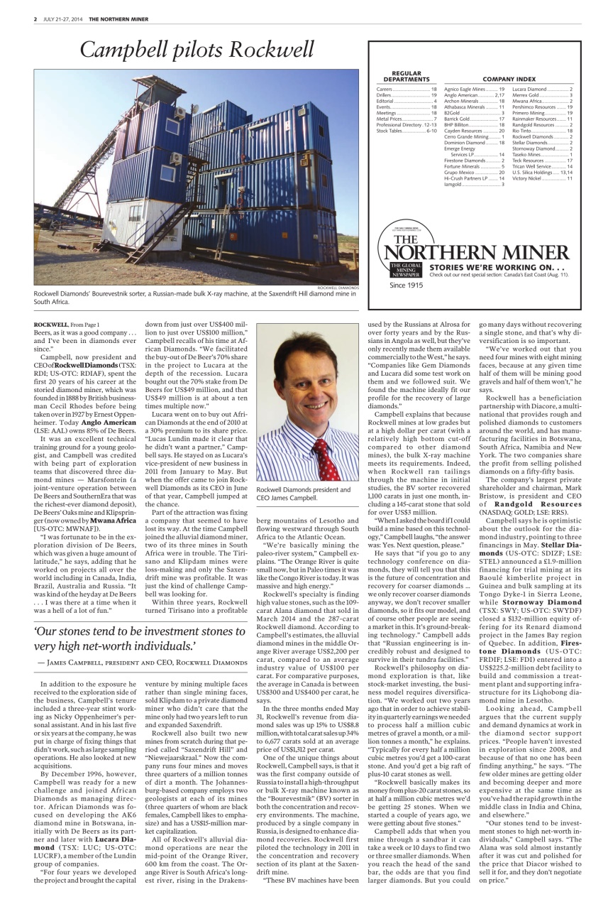 The Northern Miner Preview Pages