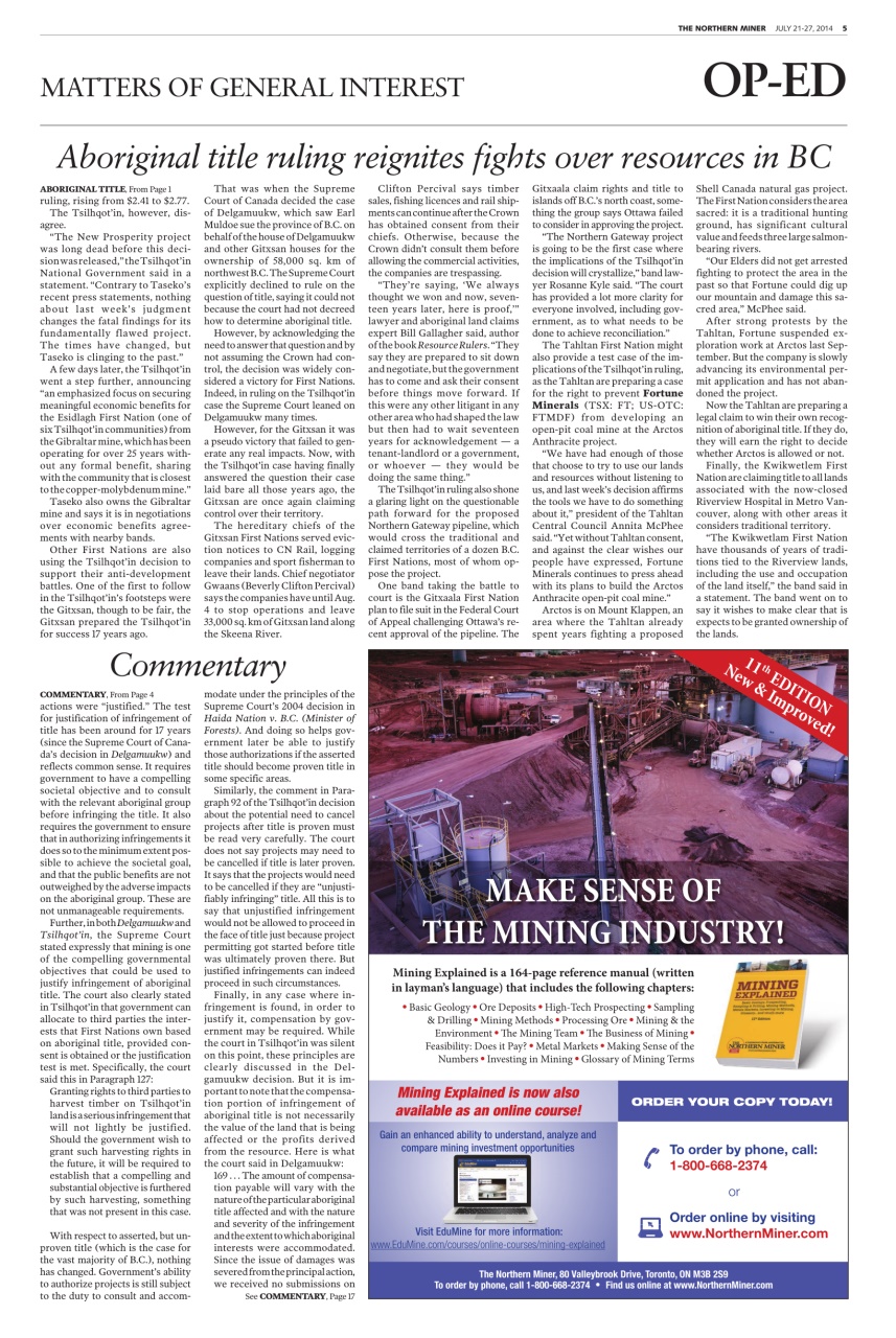 The Northern Miner Preview Pages