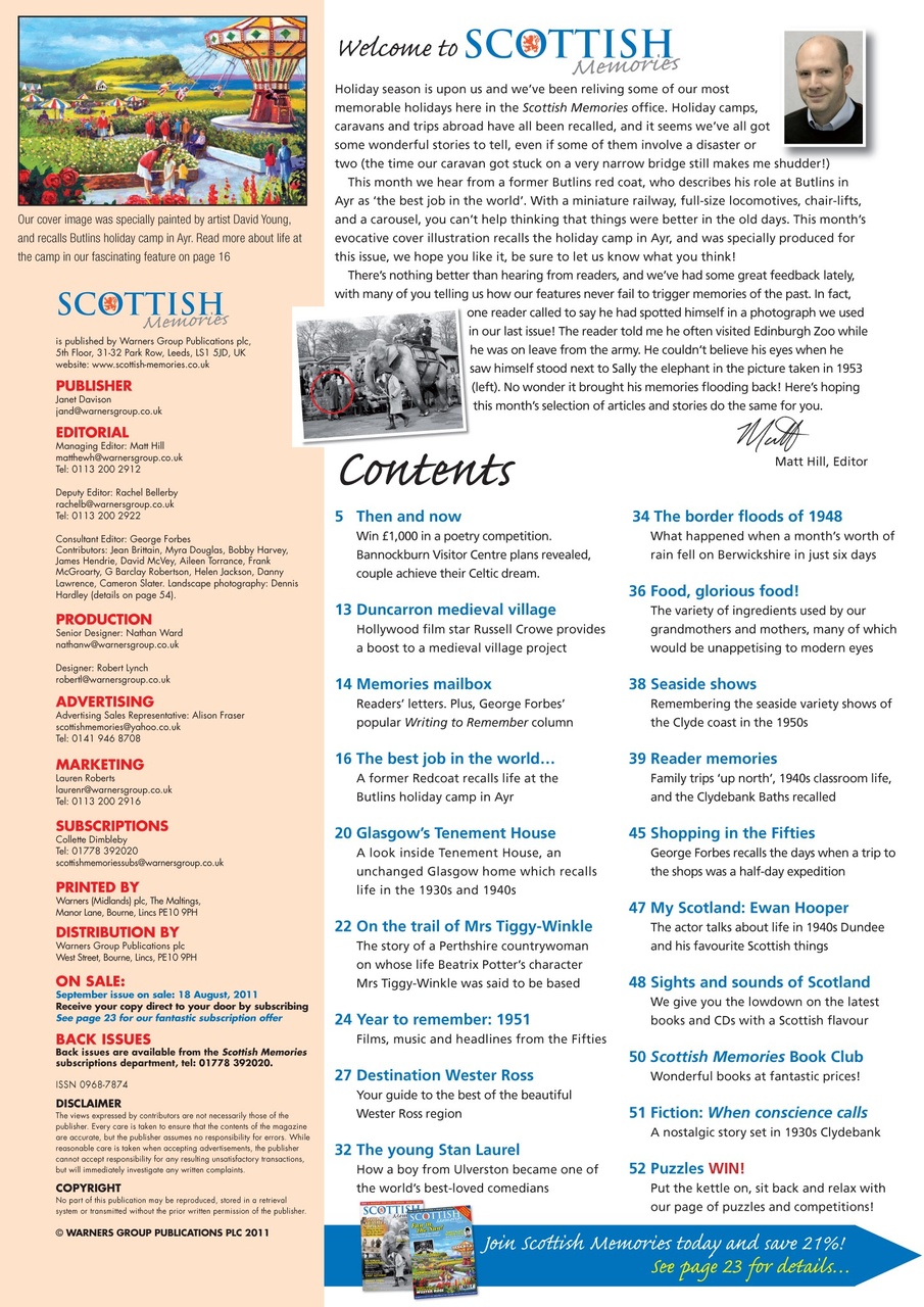Scottish Memories Preview Pages