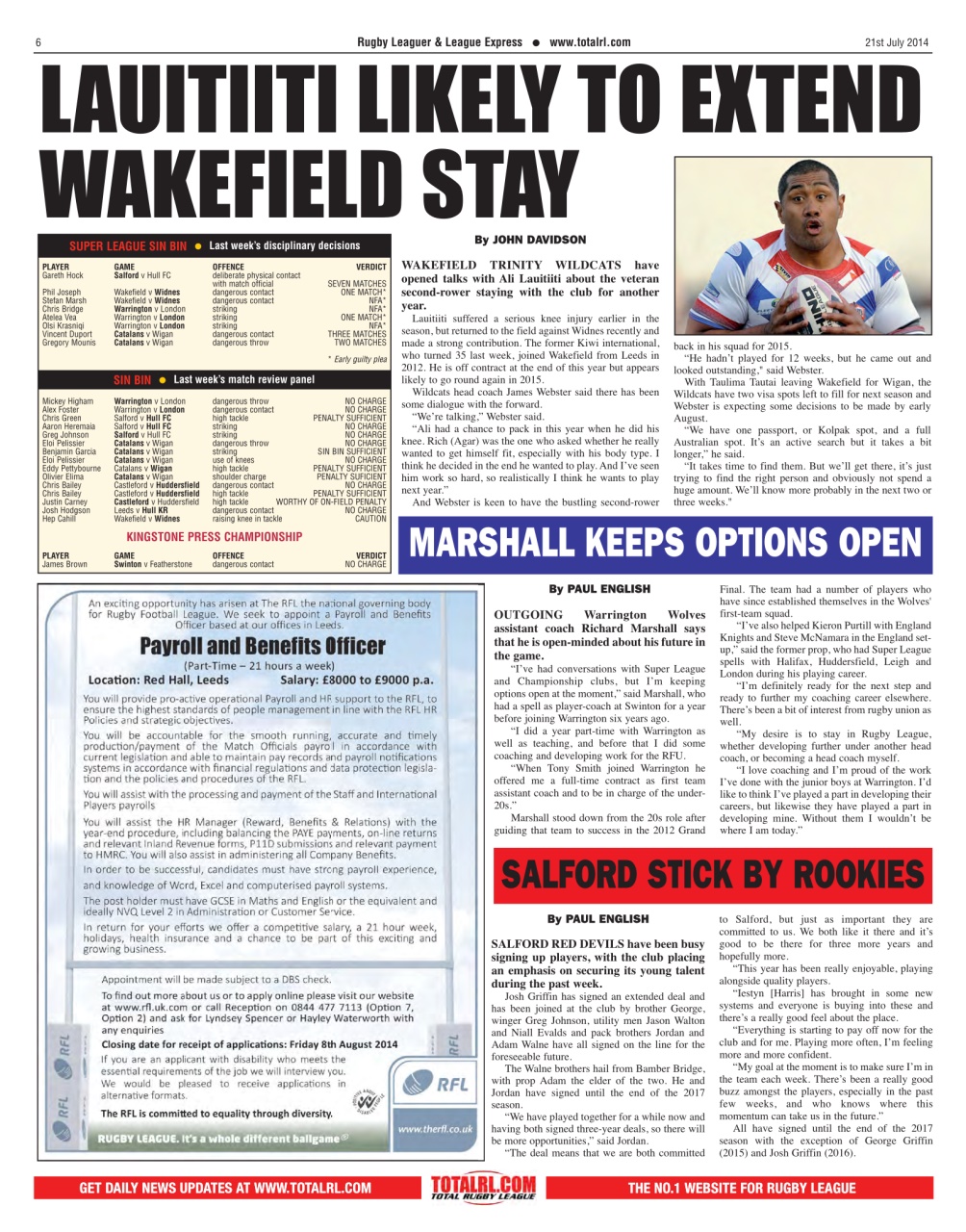 League Express Preview Pages