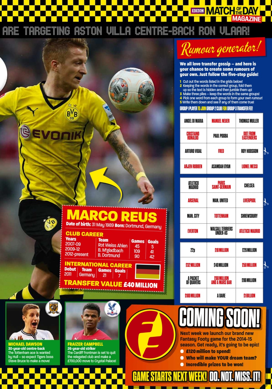 Match of the Day Preview Pages