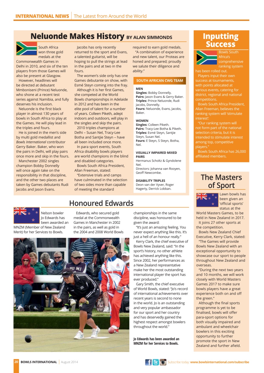 Bowls International Preview Pages