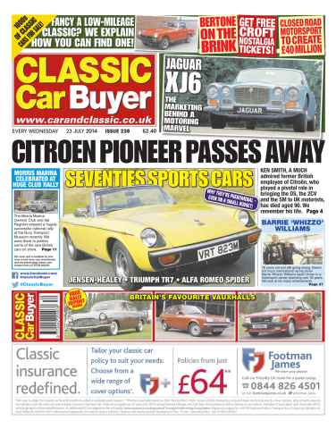 Classic Car Buyer issue No.238 Citroen Pioneer Passes Away