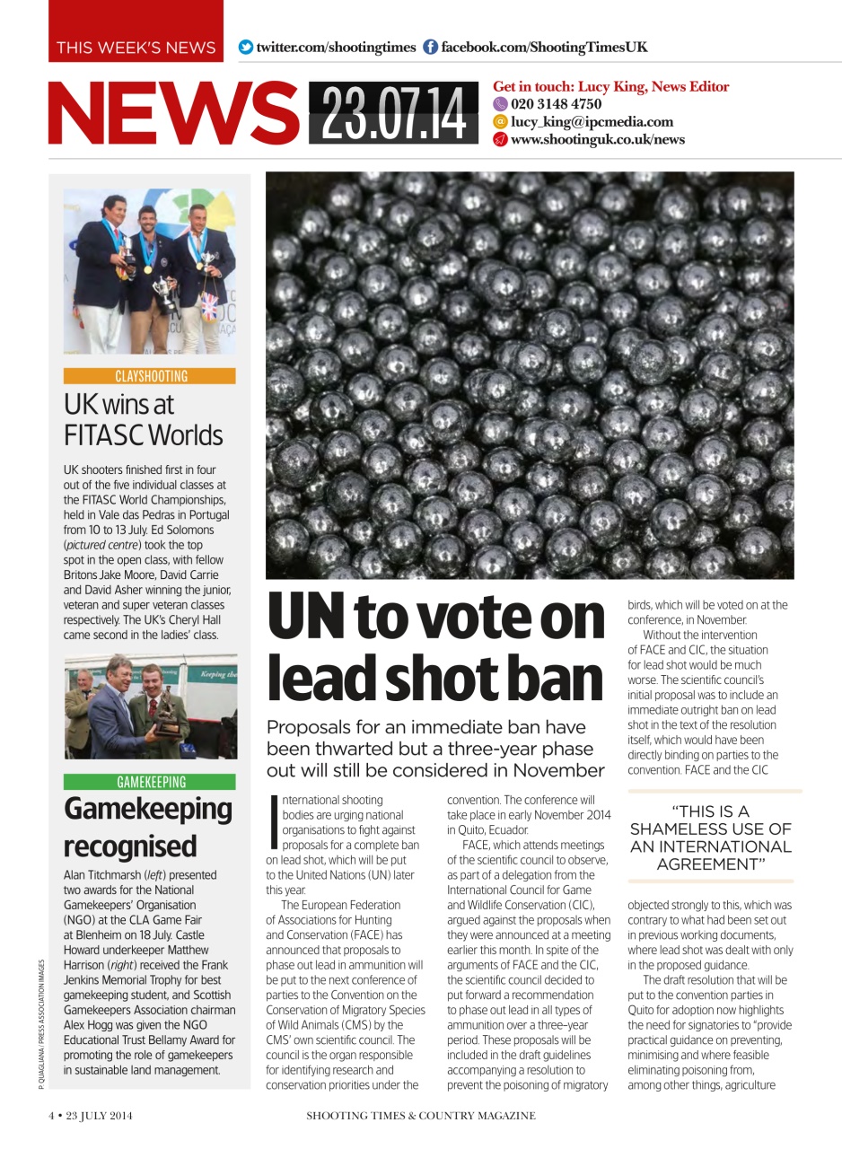 Shooting Times & Country Preview Pages