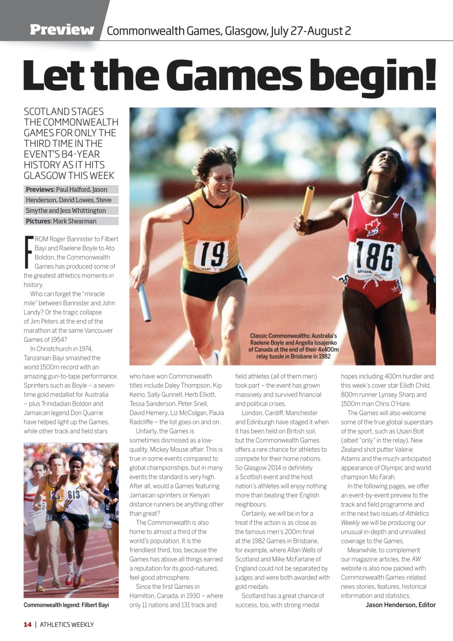 AW – Athletics Weekly Magazine Preview Pages