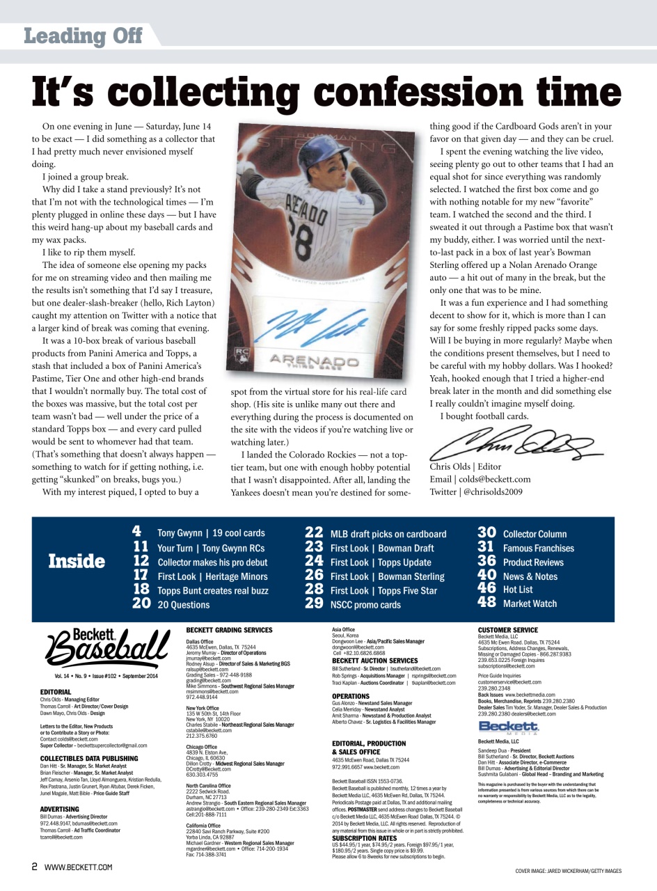 Beckett Baseball Magazine Preview Pages