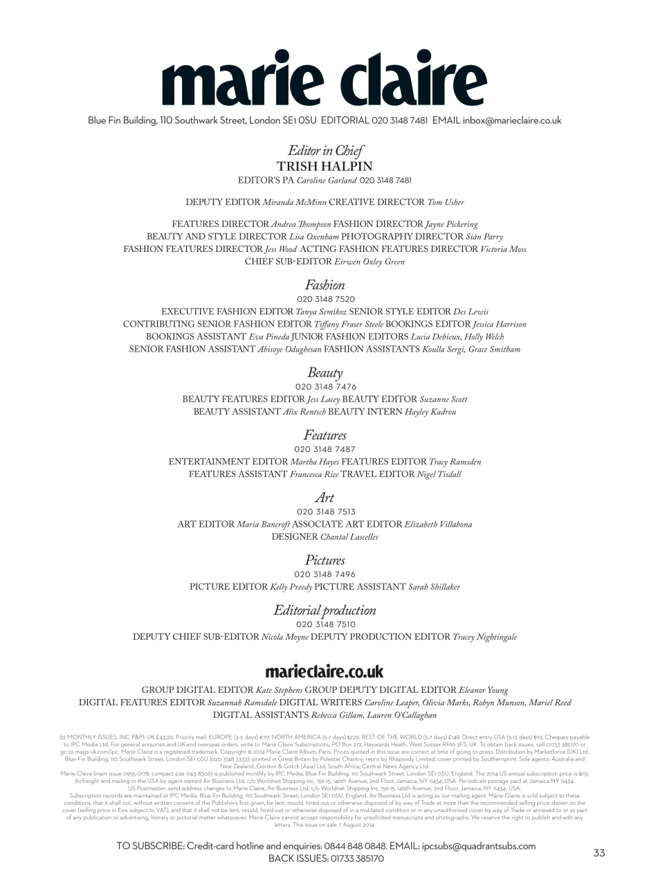 Marie Claire Preview Pages