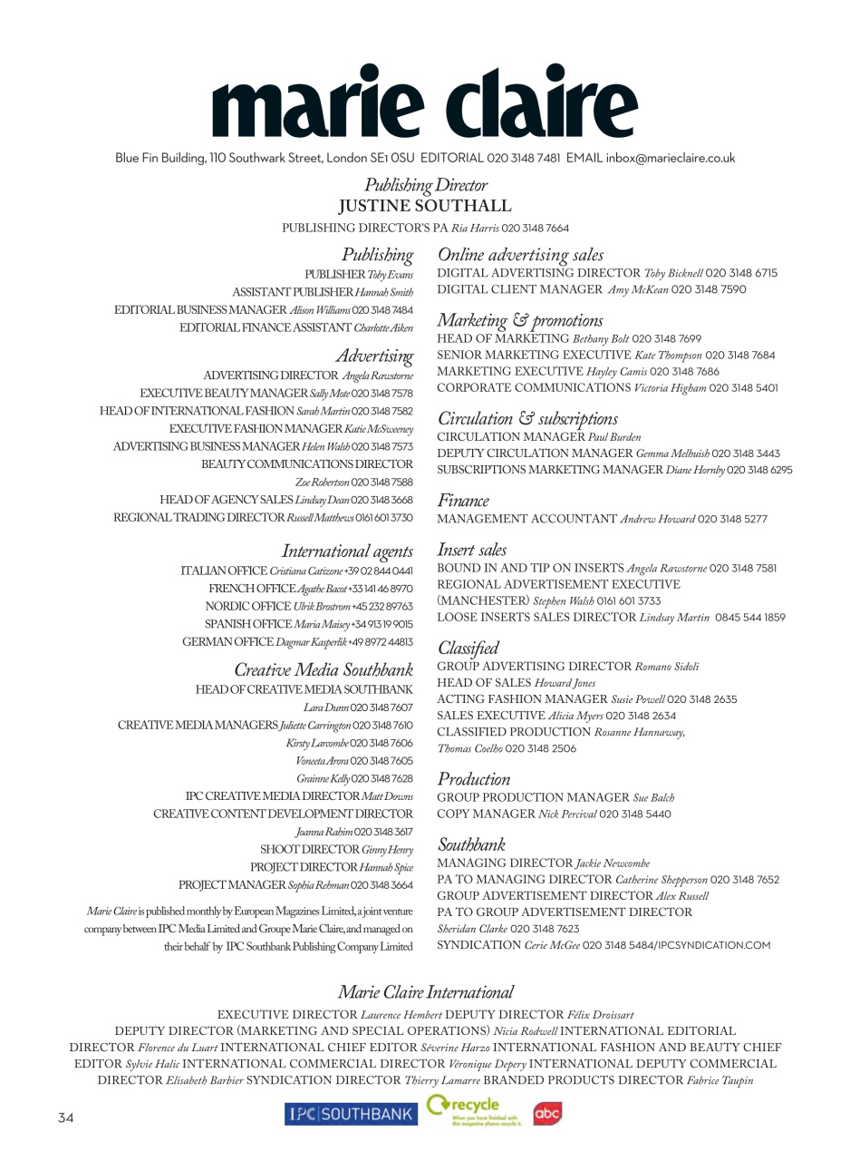 Marie Claire Preview Pages
