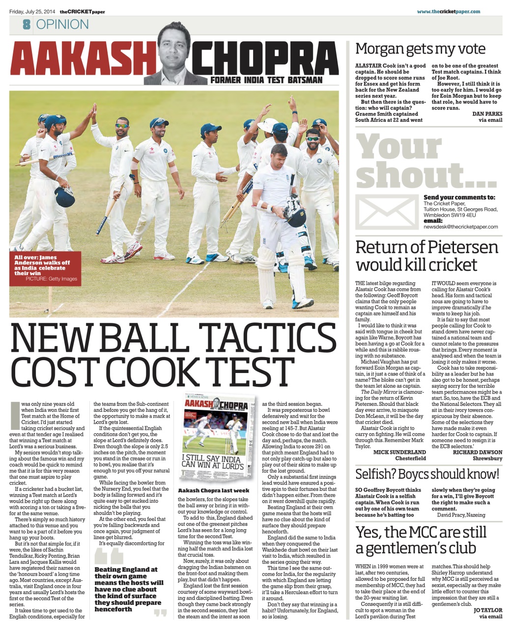 The Cricket Paper Preview Pages