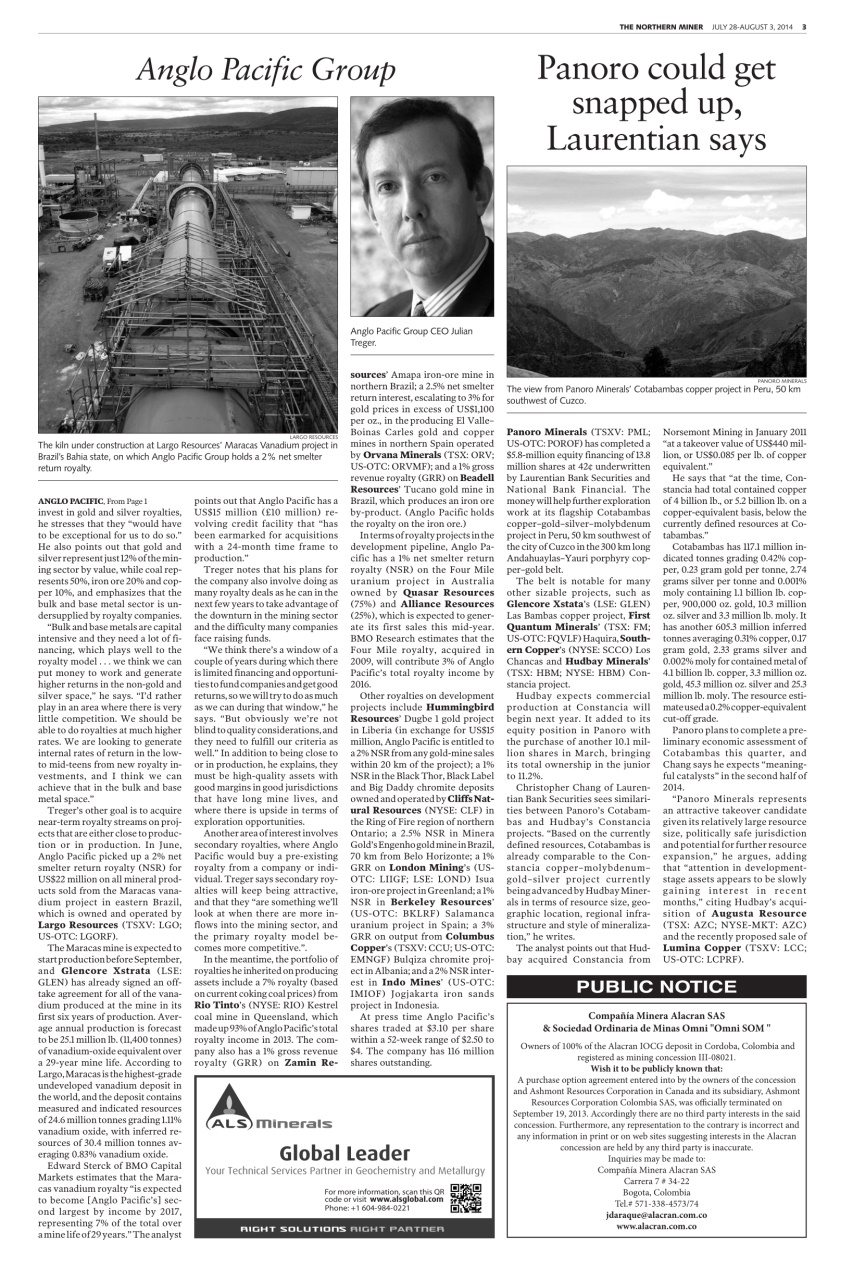 The Northern Miner Preview Pages