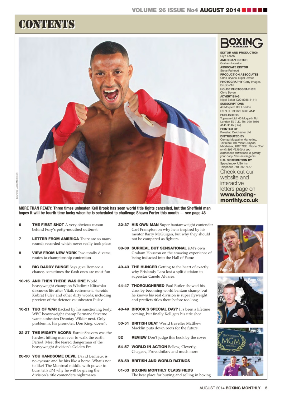 Boxing Monthly Preview Pages