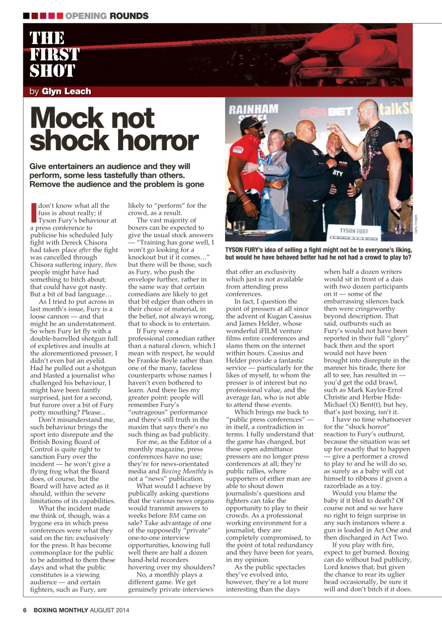 Boxing Monthly Preview Pages