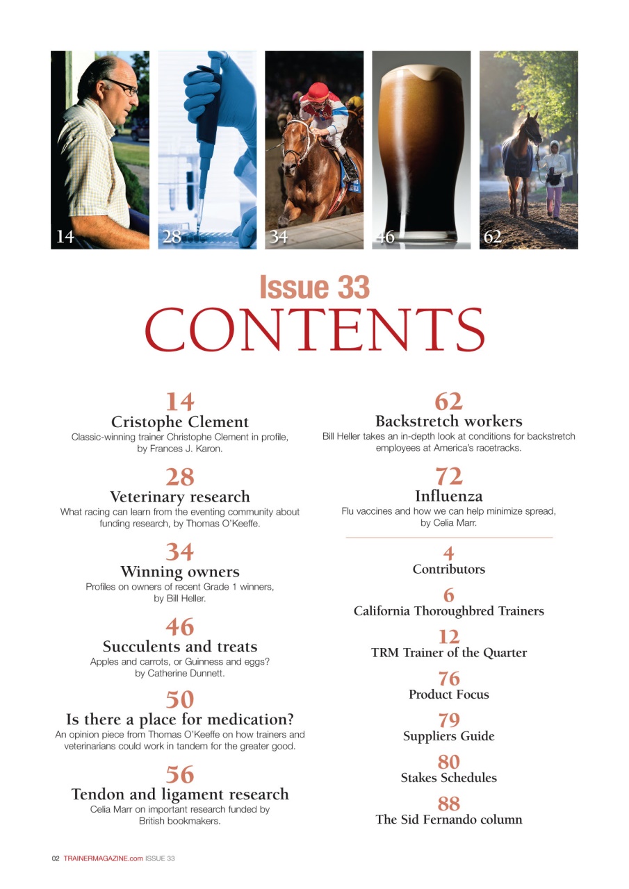 North American Trainer Magazine - horse racing Preview Pages