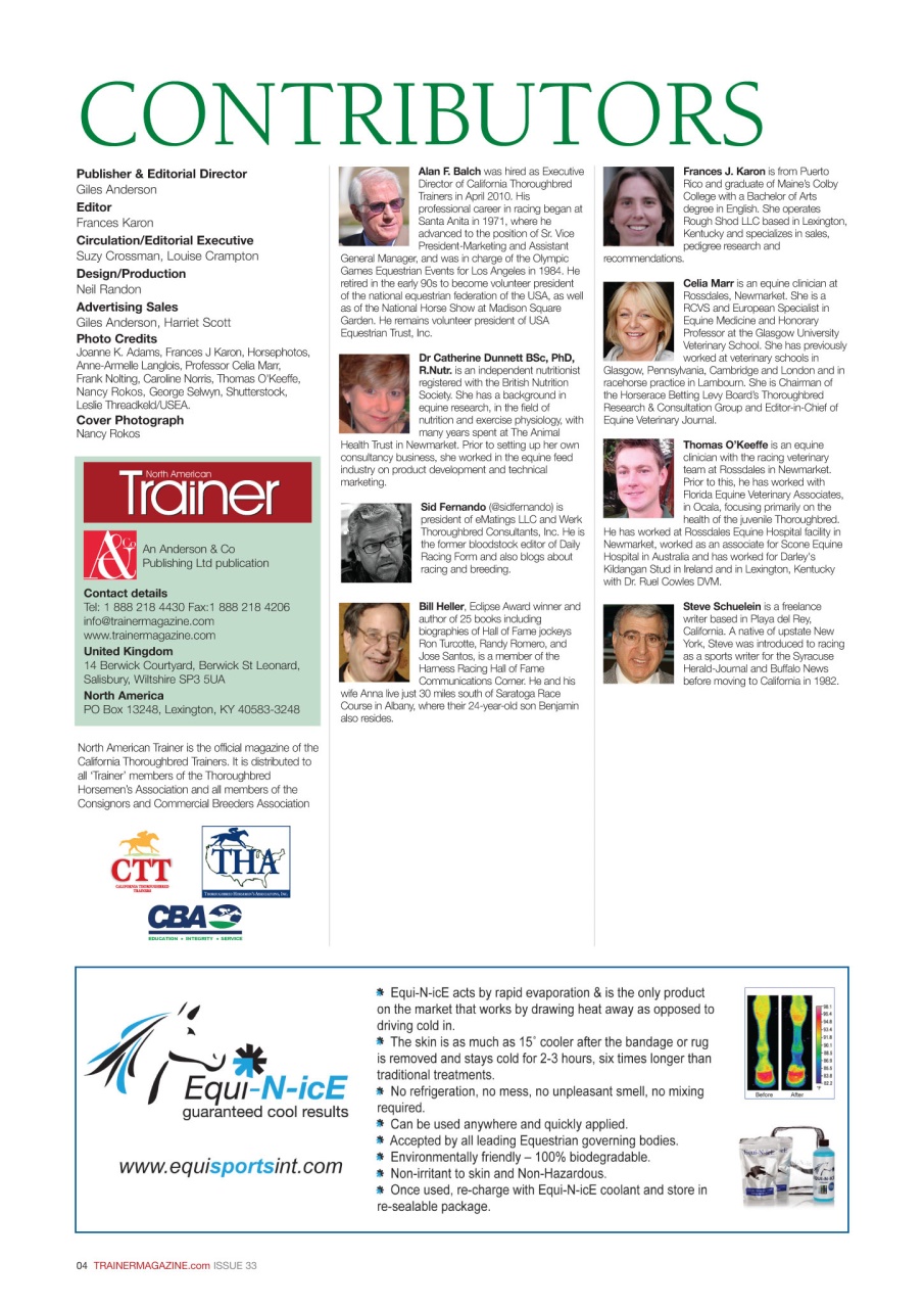 North American Trainer Magazine - horse racing Preview Pages
