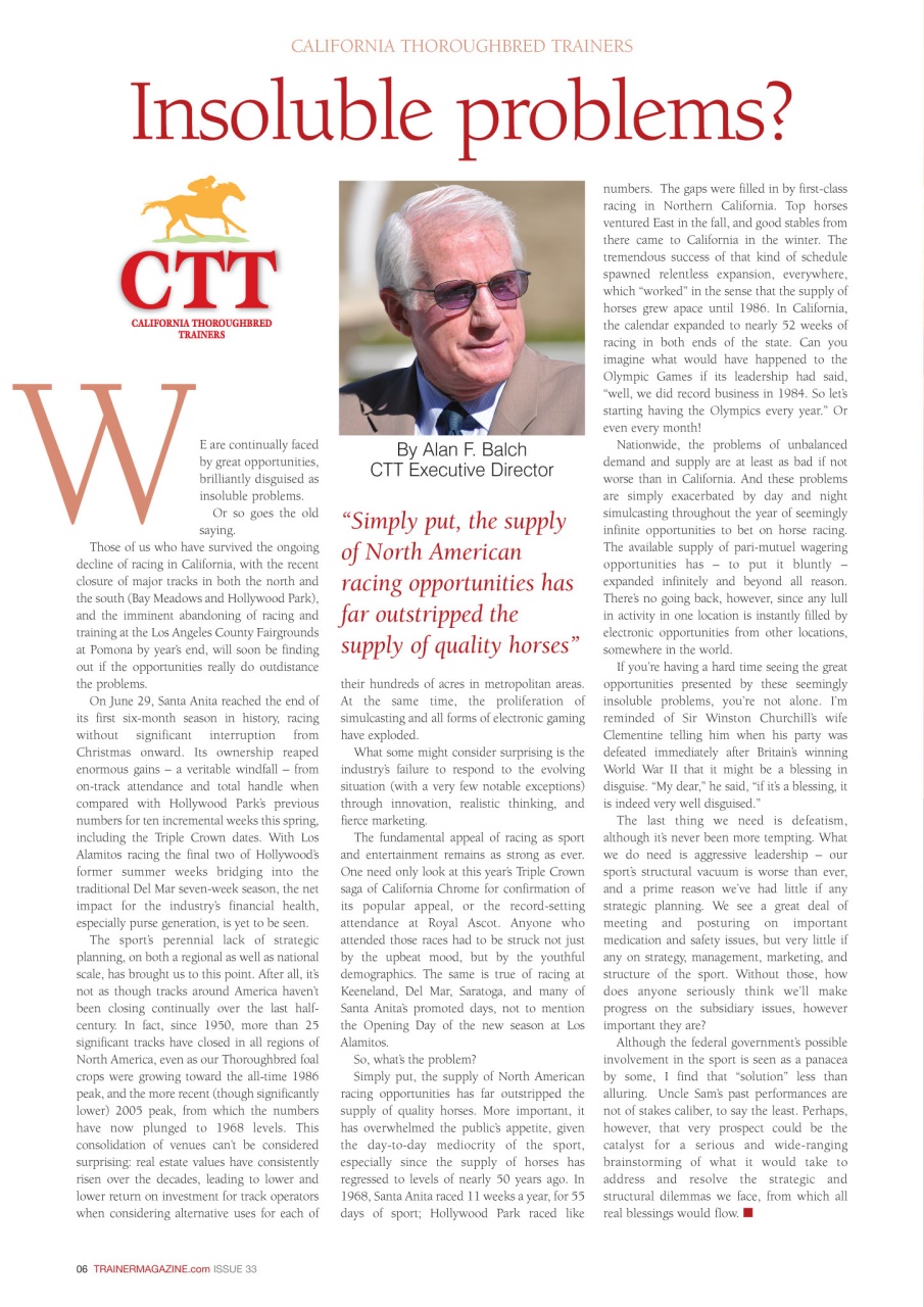 North American Trainer Magazine - horse racing Preview Pages