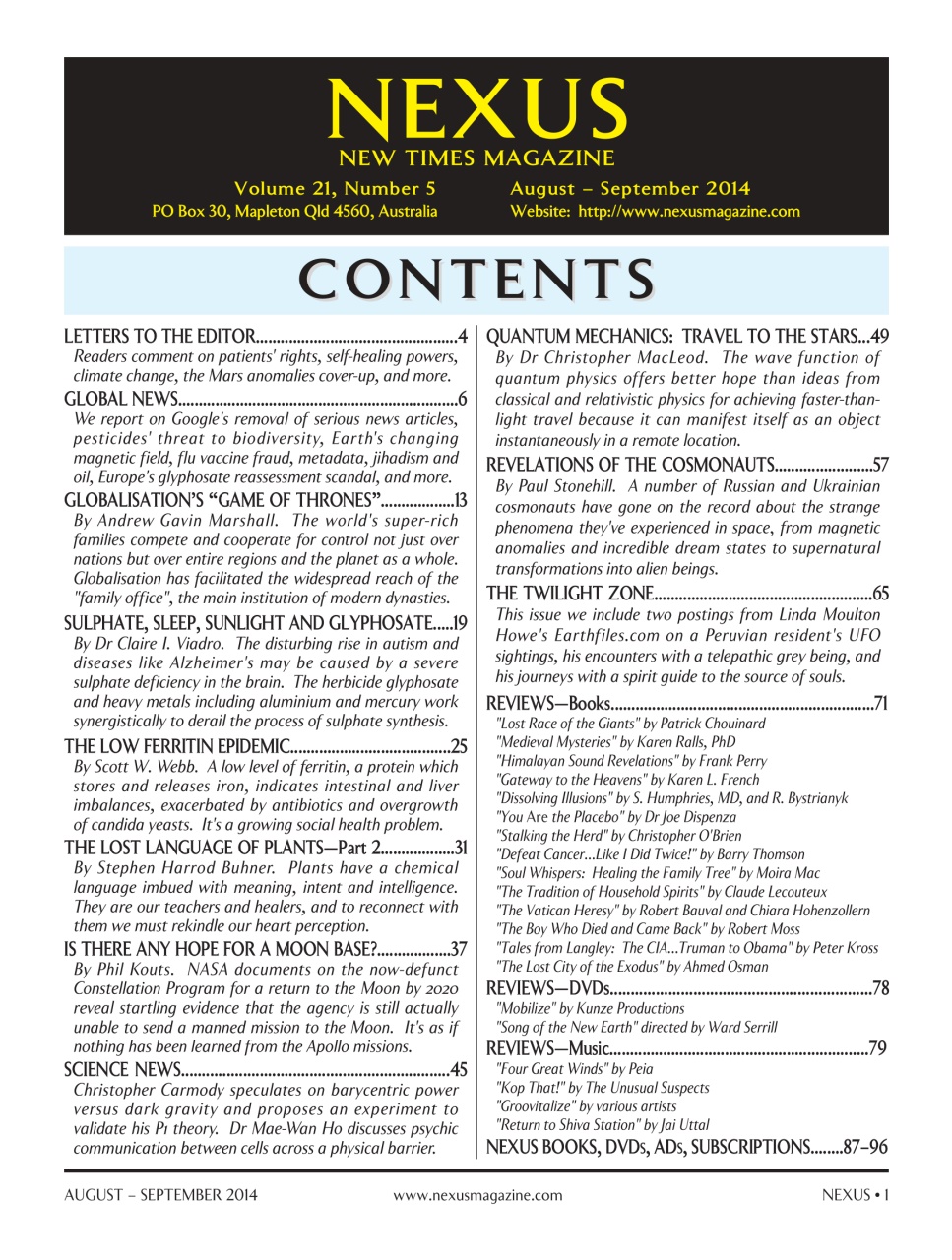 Nexus Magazine Preview Pages