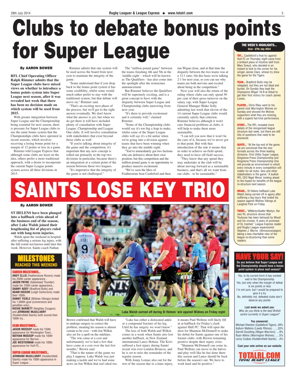 League Express Preview Pages