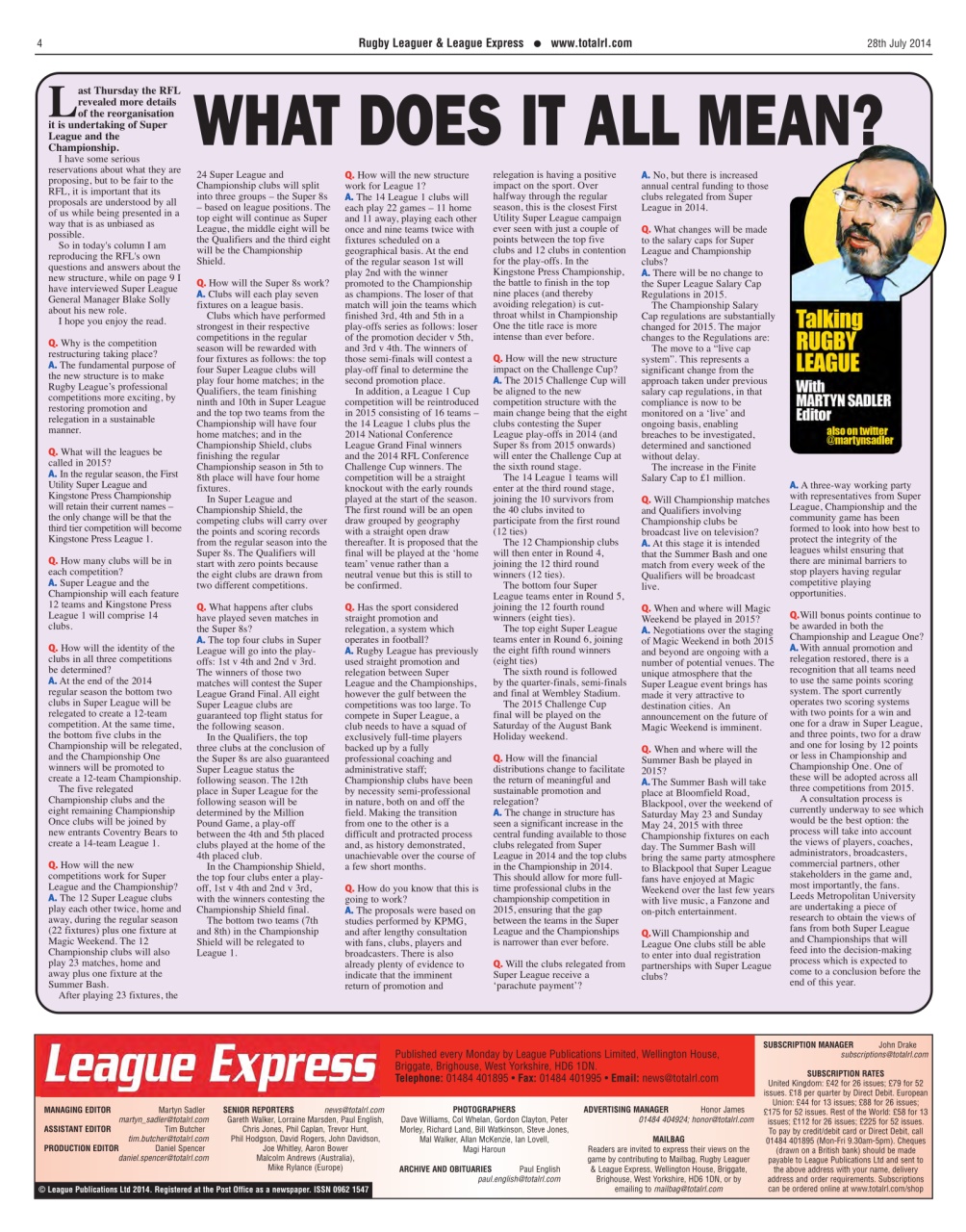 League Express Preview Pages