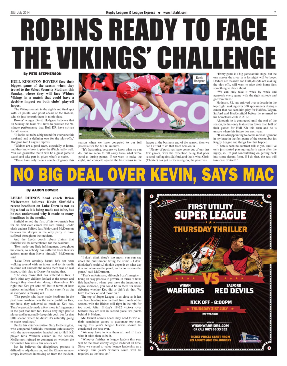 League Express Preview Pages