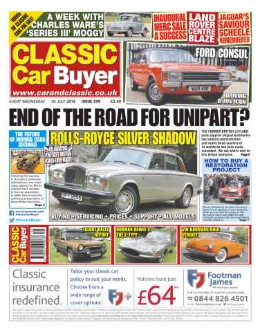 Classic Car Buyer issue No.239 End of the road for Unipart?