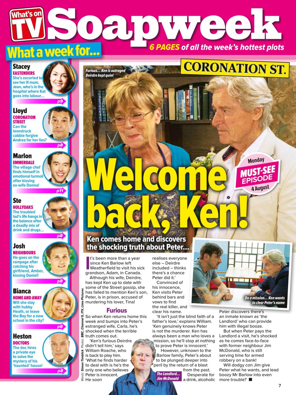 What's on TV Preview Pages