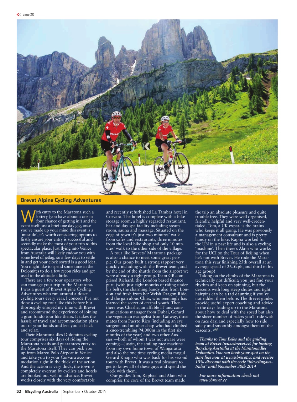 Bicycling Australia Preview Pages
