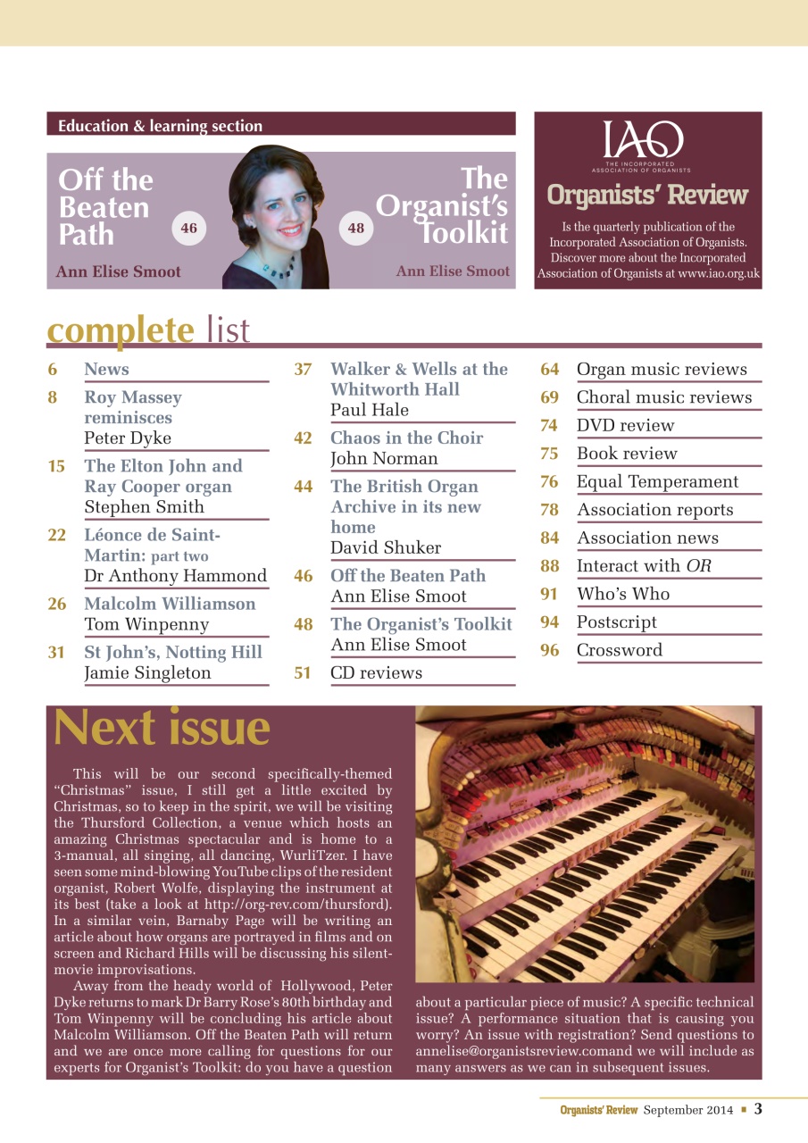 Organists' Review Preview Pages