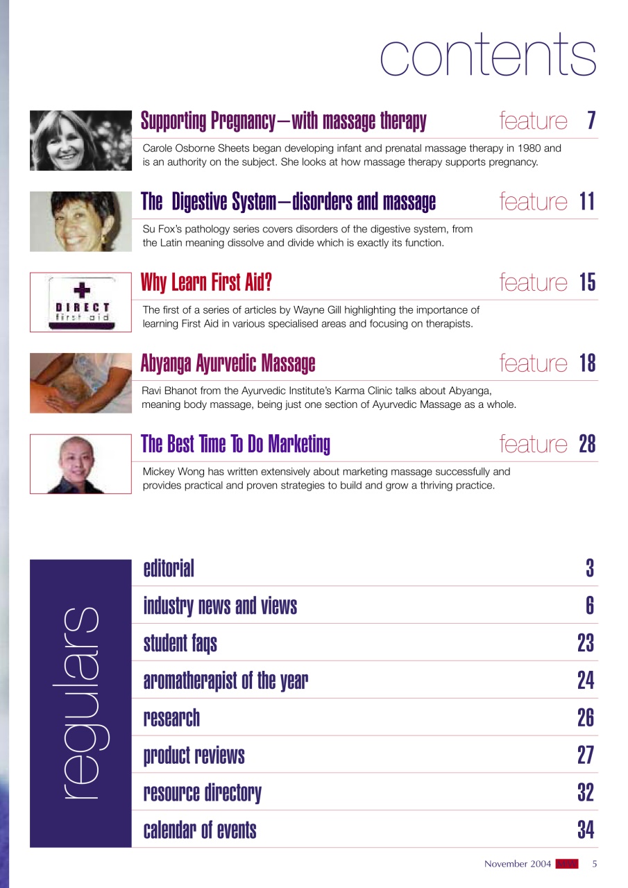 Massage World Preview Pages