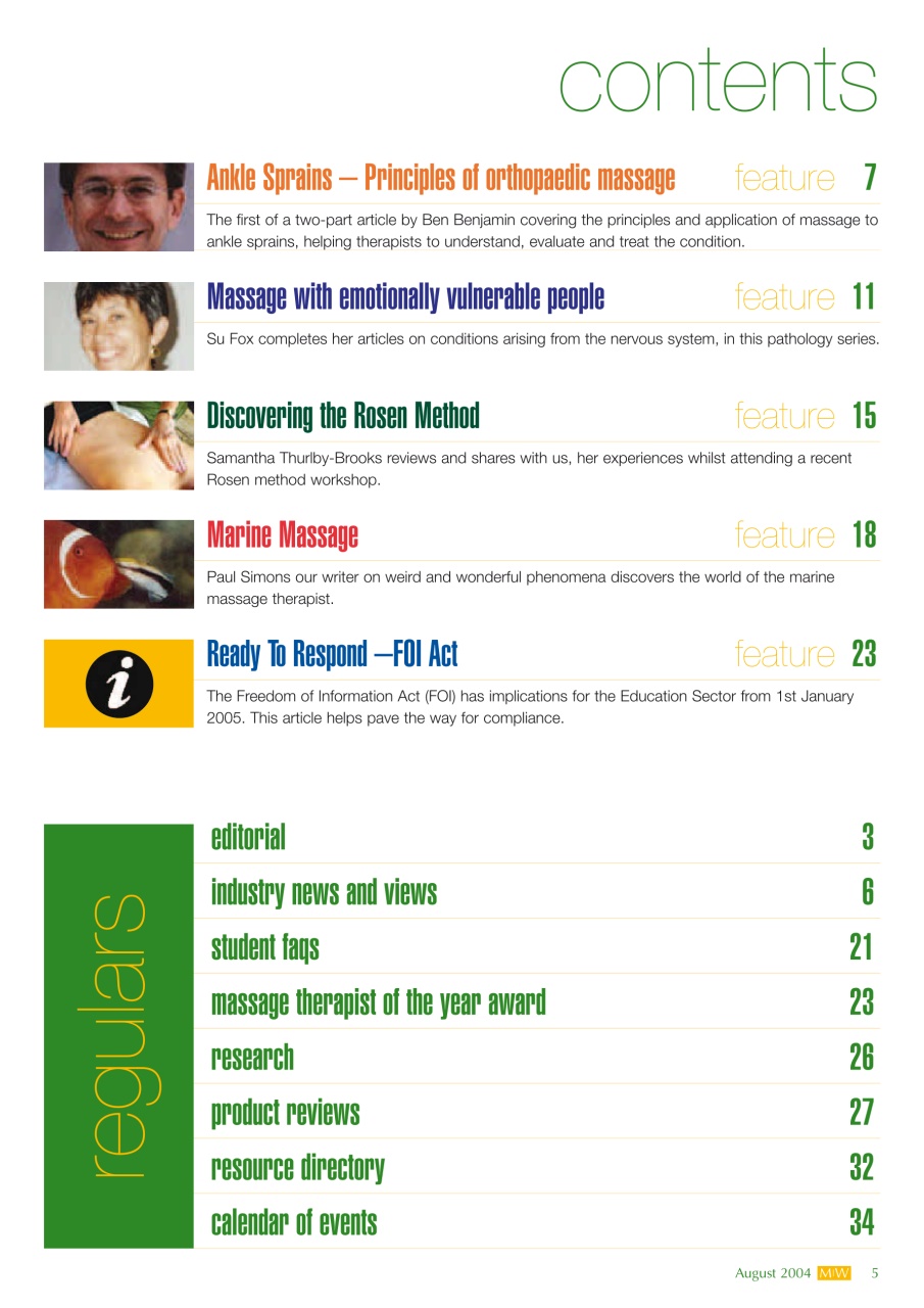 Massage World Preview Pages