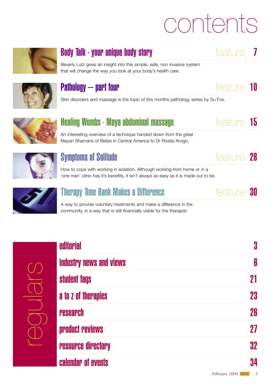 Massage World Preview Pages